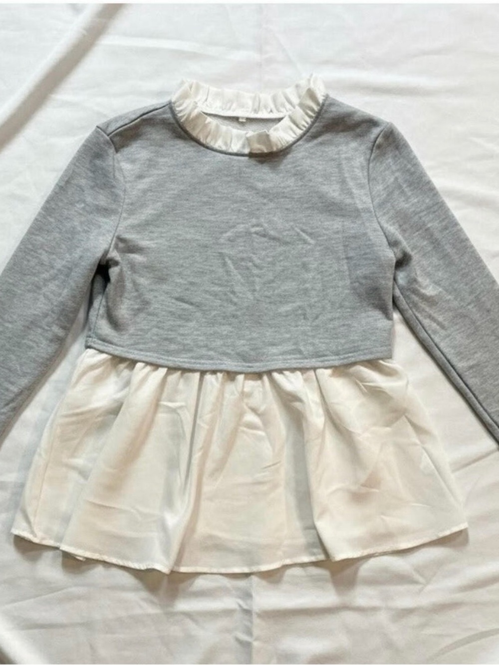 Gray Layered Pullover Sweater Top Womens Medium